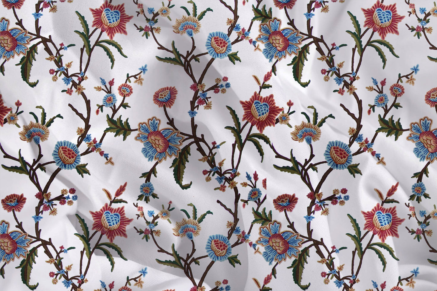 Jane - 3 Piece Crewel Embroidered Duvet Set | Linen Cotton Mix | Embroidered Duvet Cover with Embroidered Pillowcases | Handmade | Soft