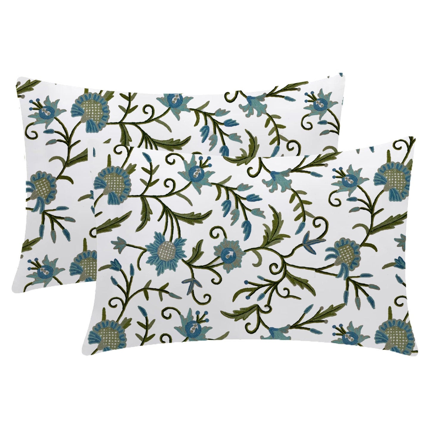 Jean - 3 Piece Crewel Embroidered Duvet Set | Linen Cotton Mix | Embroidered Duvet Cover with Embroidered Pillowcases | Handmade | Soft