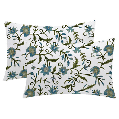 Jean - 3 Piece Crewel Embroidered Duvet Set | Linen Cotton Mix | Embroidered Duvet Cover with Embroidered Pillowcases | Handmade | Soft