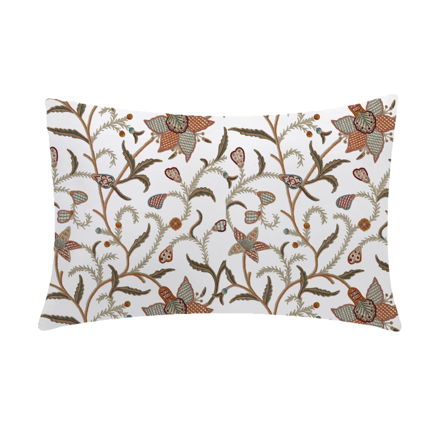 January - 3 Piece Crewel Embroidered Duvet Set | Linen Cotton Mix | Embroidered Duvet Cover with Embroidered Pillowcases | Handmade | Soft