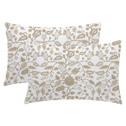 Julia - 3 Piece Crewel Embroidered Duvet Set | Linen Cotton Mix | Embroidered Duvet Cover with Embroidered Pillowcases | Handmade | Soft