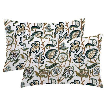 Jade - 3 Piece Crewel Embroidered Duvet Set | Linen Cotton Mix | Embroidered Duvet Cover with Embroidered Pillowcases | Handmade | Soft