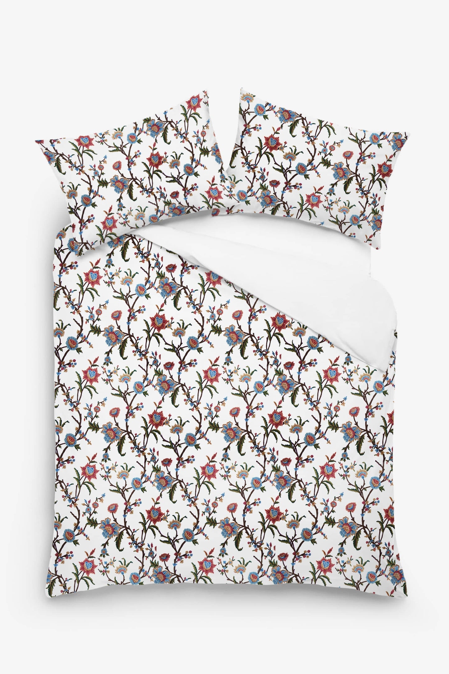 Jane - 3 Piece Crewel Embroidered Duvet Set | Linen Cotton Mix | Embroidered Duvet Cover with Embroidered Pillowcases | Handmade | Soft