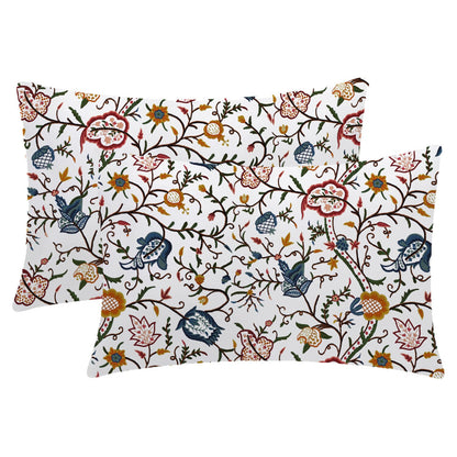 Jolene - 3 Piece Crewel Embroidered Duvet Set | Linen Cotton Mix | Embroidered Duvet Cover with Embroidered Pillowcases | Handmade | Soft