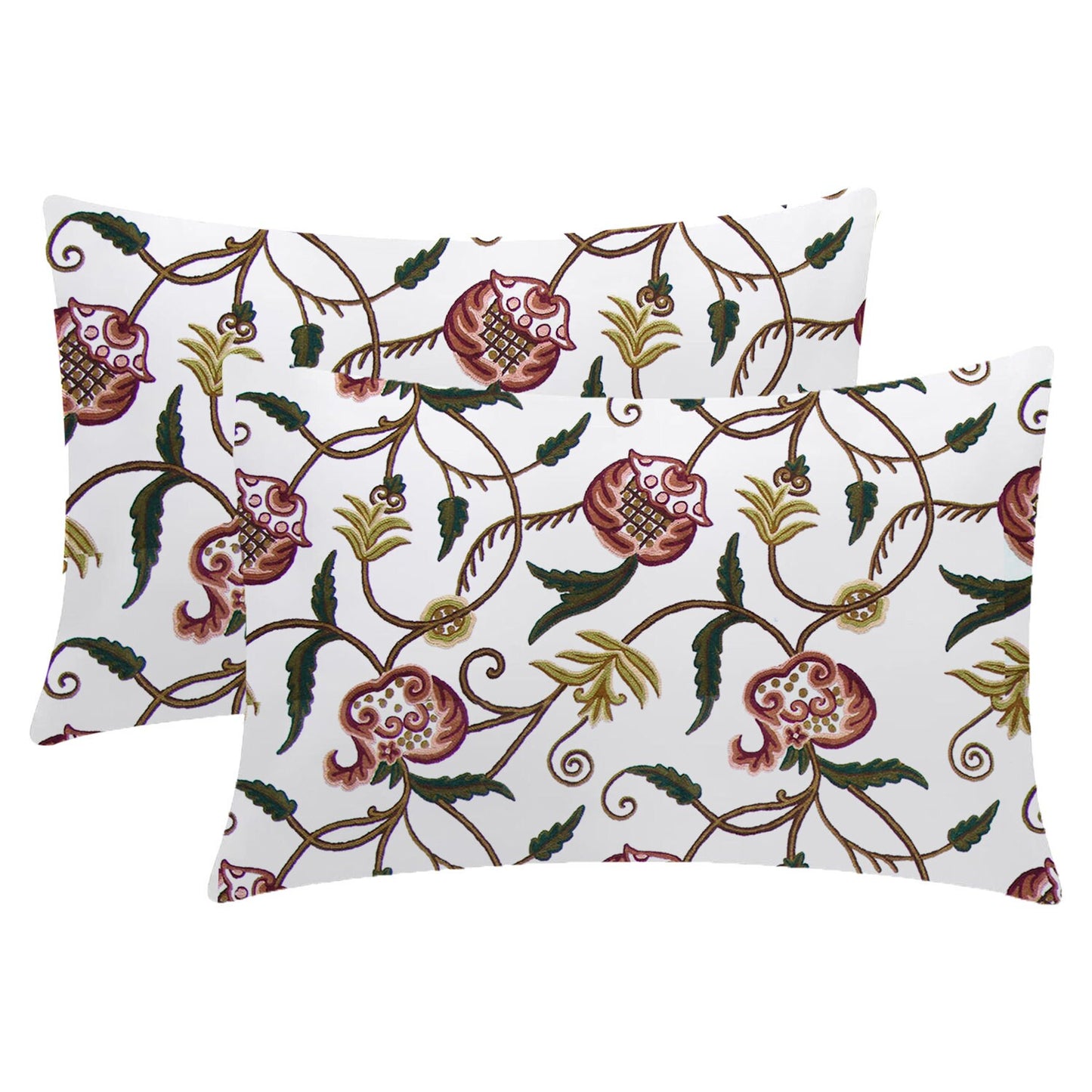 June - 3 Piece Crewel Embroidered Duvet Set | Linen Cotton Mix | Embroidered Duvet Cover with Embroidered Pillowcases | Handmade | Soft