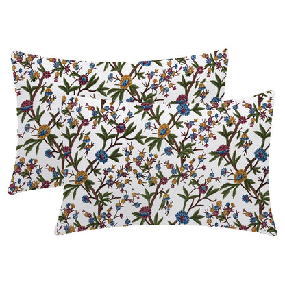 Joyce - 3 Piece Crewel Embroidered Duvet Set | Linen Cotton Mix | Embroidered Duvet Cover with Embroidered Pillowcases | Handmade | Soft
