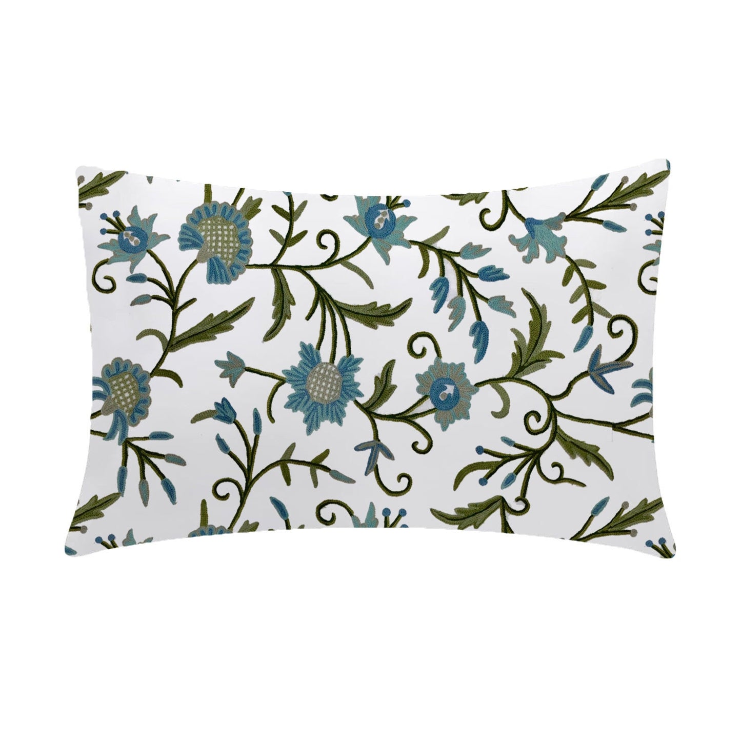 Jean - 3 Piece Crewel Embroidered Duvet Set | Linen Cotton Mix | Embroidered Duvet Cover with Embroidered Pillowcases | Handmade | Soft