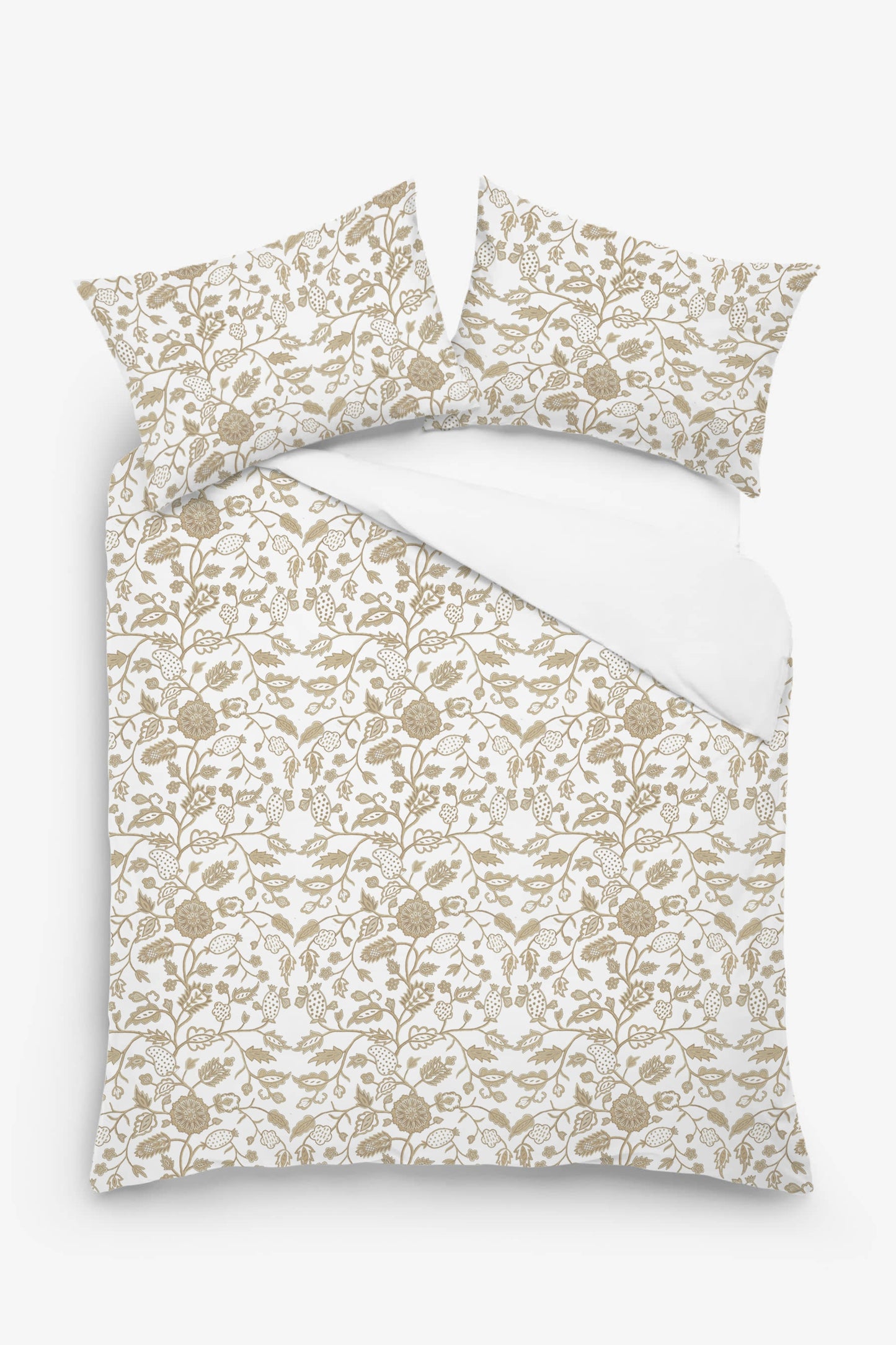 Julia - 3 Piece Crewel Embroidered Duvet Set | Linen Cotton Mix | Embroidered Duvet Cover with Embroidered Pillowcases | Handmade | Soft