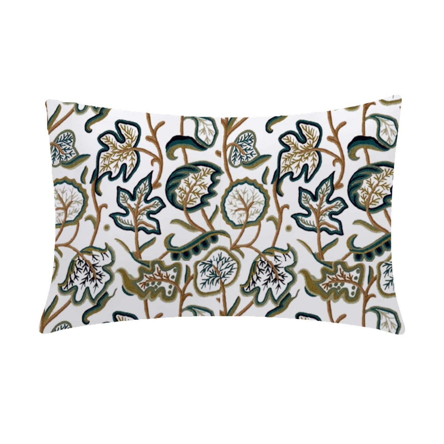 Jade - 3 Piece Crewel Embroidered Duvet Set | Linen Cotton Mix | Embroidered Duvet Cover with Embroidered Pillowcases | Handmade | Soft
