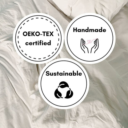 Light Grey with Black Piping -  100% Pure Linen or Linen Cotton | 3 Piece Piped Duvet Cover Set | Handmade | Pre-washed