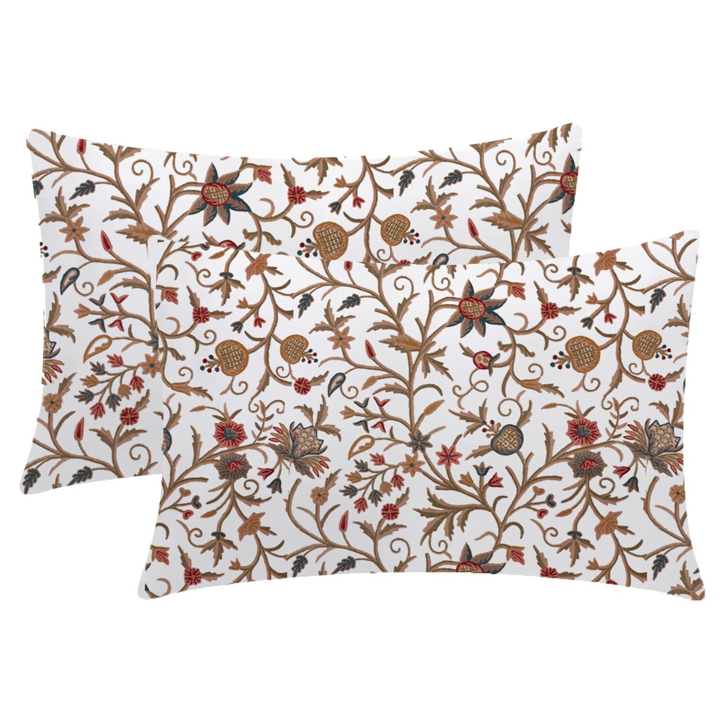 Mary - 3 Piece Crewel Embroidered Duvet Set | Linen Cotton Mix | Embroidered Duvet Cover with Embroidered Pillowcases | Handmade | Soft