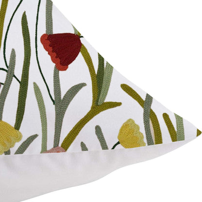 Sabrina - Set of 4 Pieces | Cotton Linen Fabric | Crewel Embroidered | Pillow/Cushion Cover Set | With or Without Insert