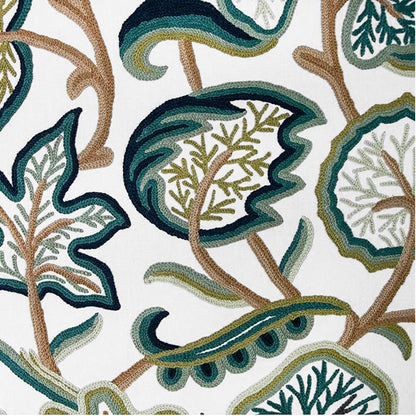 Jade  - Set of 4 Pieces | Cotton Linen Fabric | Crewel Embroidered | Pillow/Cushion Cover Set | With or Without Insert