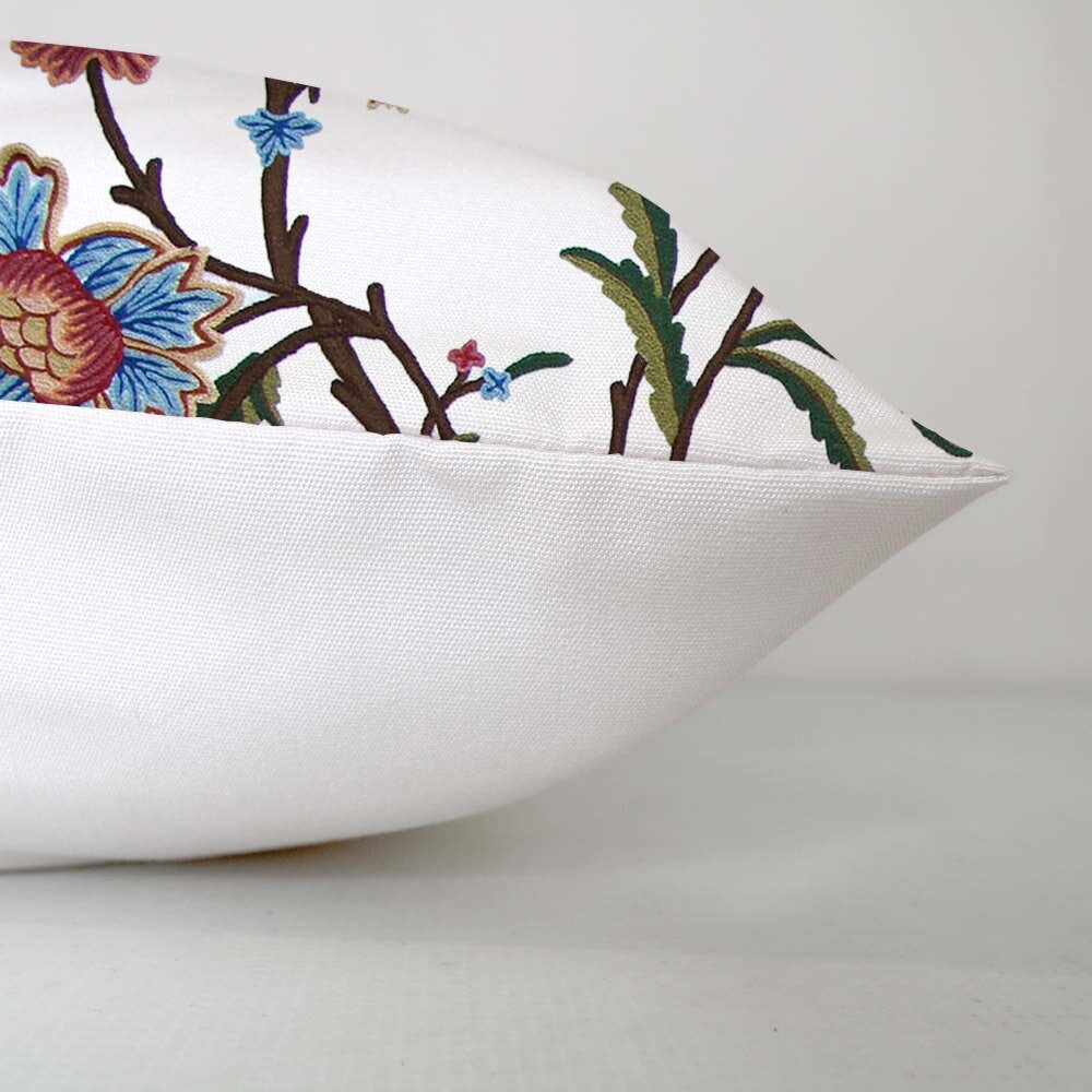 Jane - Set of 4 Pieces | Cotton Linen Fabric | Crewel Embroidered | Pillow/Cushion Cover Set | With or Without Insert