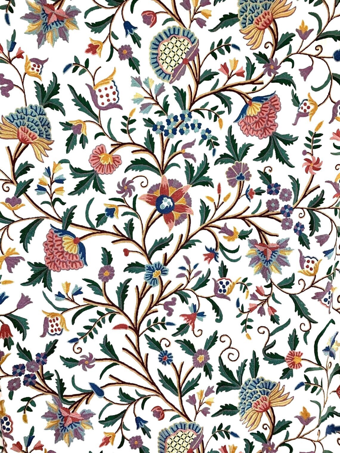 Sienna - Set of 2 Panels Crewel Embroidered Curtains | Linen Cotton Mix | Fully Embroidered | Lined