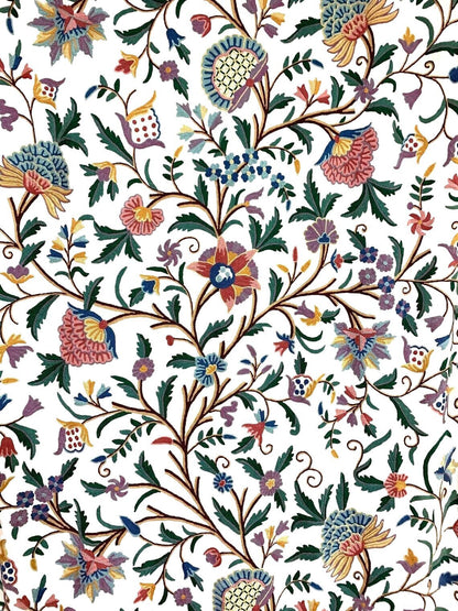 Sienna - Set of 2 Panels Crewel Embroidered Curtains | Linen Cotton Mix | Fully Embroidered | Lined