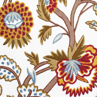 Savannah - Set of 2 Panels Crewel Embroidered Curtains | Linen Cotton Mix | Fully Embroidered | Lined