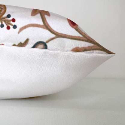Mary  - Set of 4 Pieces | Cotton Linen Fabric | Crewel Embroidered | Pillow/Cushion Cover Set | With or Without Insert