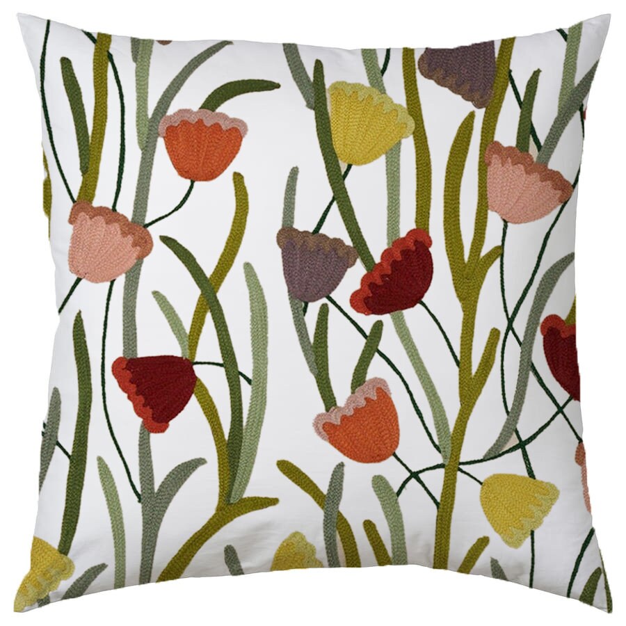 Sabrina - Set of 4 Pieces | Cotton Linen Fabric | Crewel Embroidered | Pillow/Cushion Cover Set | With or Without Insert