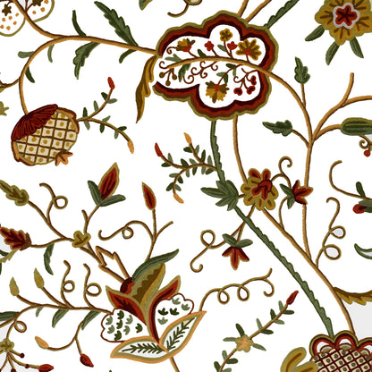 Serena - Set of 2 Panels Crewel Embroidered Curtains | Linen Cotton Mix | Fully Embroidered | Lined