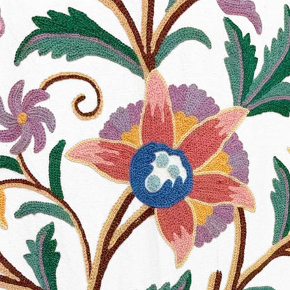 Sienna - Set of 2 Panels Crewel Embroidered Curtains | Linen Cotton Mix | Fully Embroidered | Lined