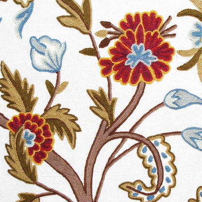 Savannah - Set of 2 Panels Crewel Embroidered Curtains | Linen Cotton Mix | Fully Embroidered | Lined