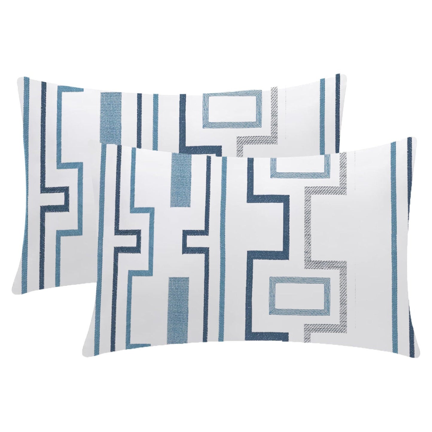 Elowen - 3 Piece Crewel Embroidered Duvet Set | Linen Cotton Mix | Embroidered Duvet Cover with Embroidered Pillowcases | Handmade | Soft