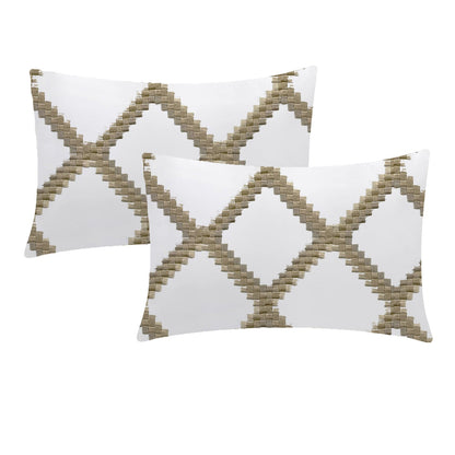 Althea - 3 Piece Crewel Embroidered Duvet Set | Linen Cotton Mix | Embroidered Duvet Cover with Embroidered Pillowcases | Handmade | Soft