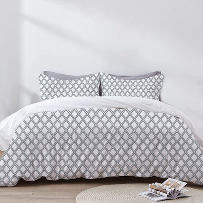 Melisande - 3 Piece Crewel Embroidered Duvet Set | Linen Cotton Mix | Embroidered Duvet Cover with Embroidered Pillowcases | Handmade | Soft