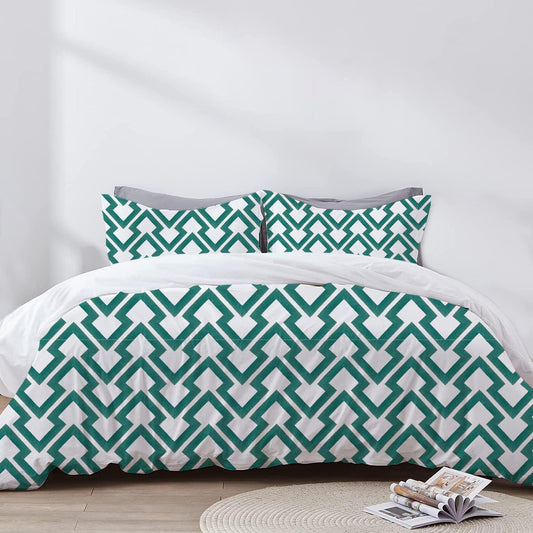 Aria - 3 Piece Crewel Embroidered Duvet Set | Linen Cotton Mix | Embroidered Duvet Cover with Embroidered Pillowcases | Handmade | Soft