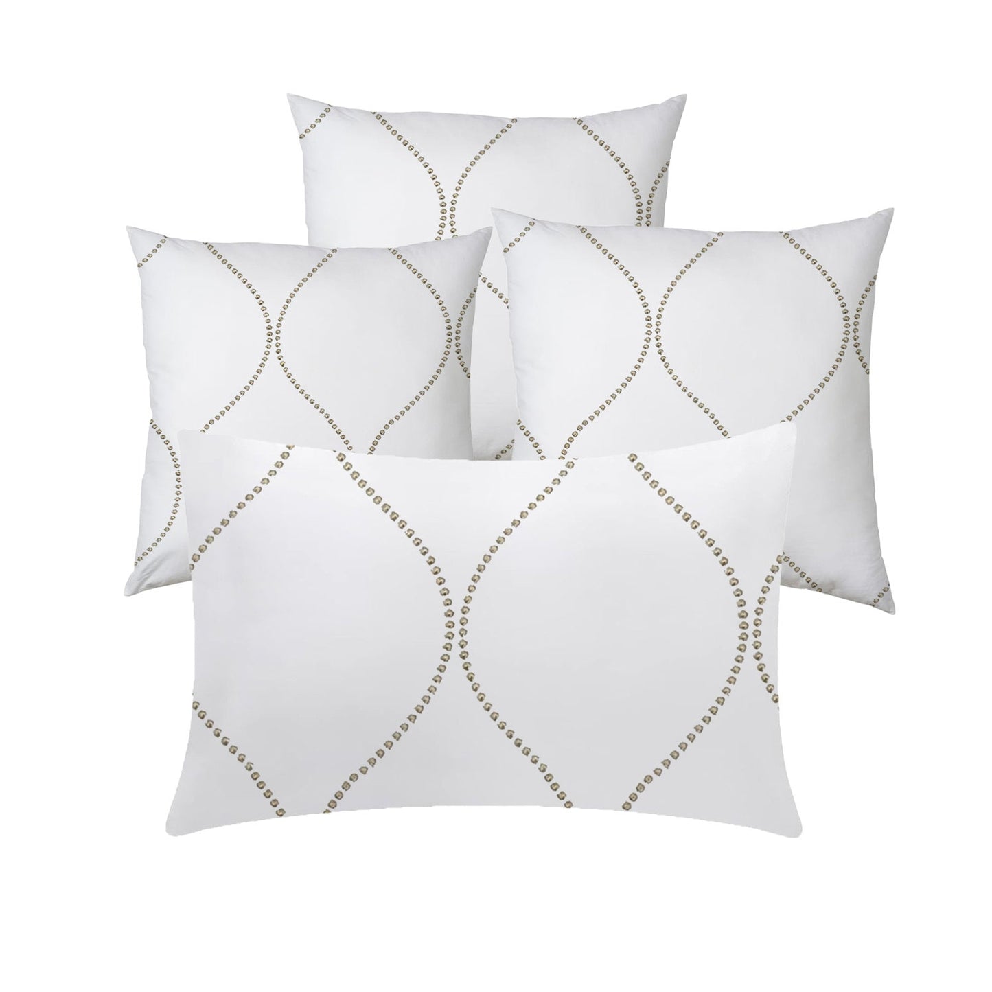 Amara - Set of 4 Pieces | Cotton Linen Fabric | Crewel Embroidered | Pillow/Cushion Cover Set | With or Without Insert