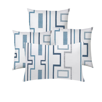 Elowen  - Set of 4 Pieces | Cotton Linen Fabric | Crewel Embroidered | Pillow/Cushion Cover Set | With or Without Insert