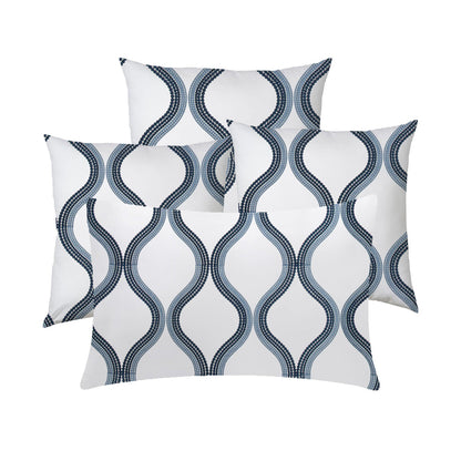 Evadne  - Set of 4 Pieces | Cotton Linen Fabric | Crewel Embroidered | Pillow/Cushion Cover Set | With or Without Insert