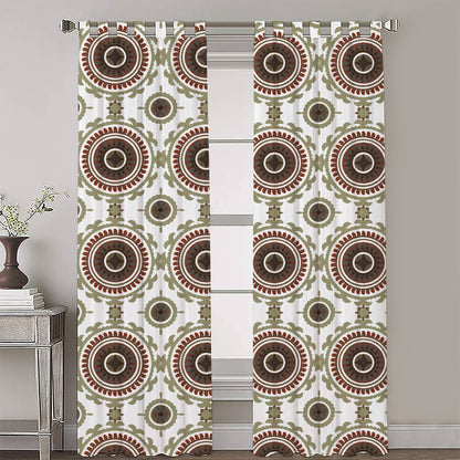Anthea - Set of 2 Panels Crewel Embroidered Curtains | Linen Cotton Mix | Fully Embroidered | Lined