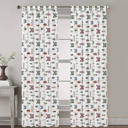 Ksenia  - Set of 2 Panels Crewel Embroidered Curtains | Linen Cotton Mix | Fully Embroidered | Lined