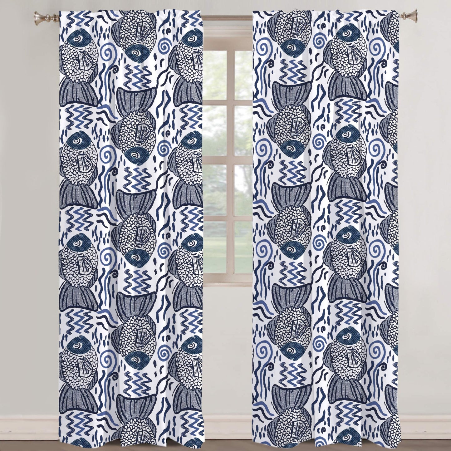 Tatiana  - Set of 2 Panels Crewel Embroidered Curtains | Linen Cotton Mix | Fully Embroidered | Lined
