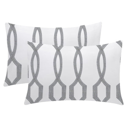Athena - 3 Piece Crewel Embroidered Duvet Set | Linen Cotton Mix | Embroidered Duvet Cover with Embroidered Pillowcases | Handmade | Soft