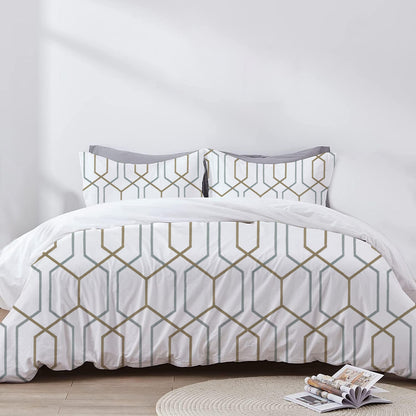 Zoe - 3 Piece Crewel Embroidered Duvet Set | Linen Cotton Mix | Embroidered Duvet Cover with Embroidered Pillowcases | Handmade | Soft