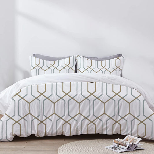Zoe - 3 Piece Crewel Embroidered Duvet Set | Linen Cotton Mix | Embroidered Duvet Cover with Embroidered Pillowcases | Handmade | Soft