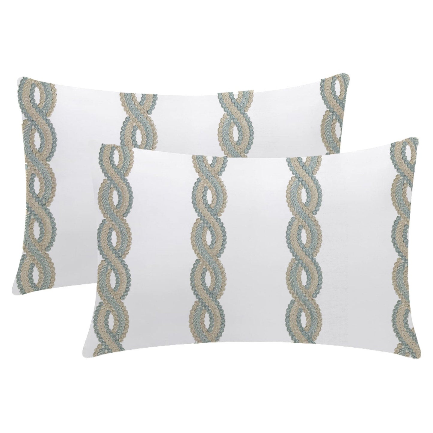 Eleni - 3 Piece Crewel Embroidered Duvet Set | Linen Cotton Mix | Embroidered Duvet Cover with Embroidered Pillowcases | Handmade | Soft