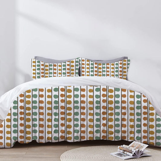 Demetra - 3 Piece Crewel Embroidered Duvet Set | Linen Cotton Mix | Embroidered Duvet Cover with Embroidered Pillowcases | Handmade | Soft