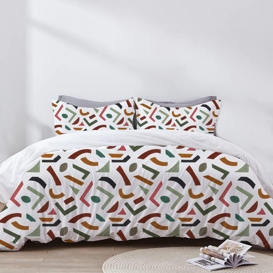 Lyra - 3 Piece Crewel Embroidered Duvet Set | Linen Cotton Mix | Embroidered Duvet Cover with Embroidered Pillowcases | Handmade | Soft