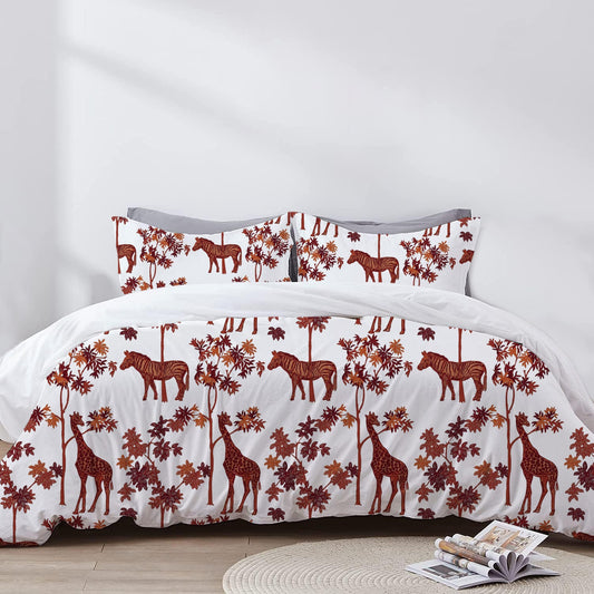 Natalia - 3 Piece Crewel Embroidered Duvet Set | Linen Cotton Mix | Embroidered Duvet Cover with Embroidered Pillowcases | Handmade | Soft