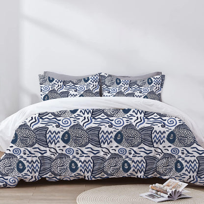 Tatiana - 3 Piece Crewel Embroidered Duvet Set | Linen Cotton Mix | Embroidered Duvet Cover with Embroidered Pillowcases | Handmade | Soft