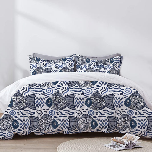 Tatiana - 3 Piece Crewel Embroidered Duvet Set | Linen Cotton Mix | Embroidered Duvet Cover with Embroidered Pillowcases | Handmade | Soft