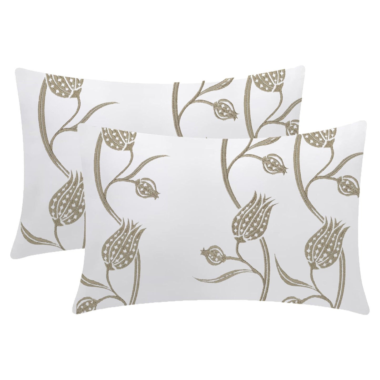 Sofia - 3 Piece Crewel Embroidered Duvet Set | Linen Cotton Mix | Embroidered Duvet Cover with Embroidered Pillowcases | Handmade | Soft