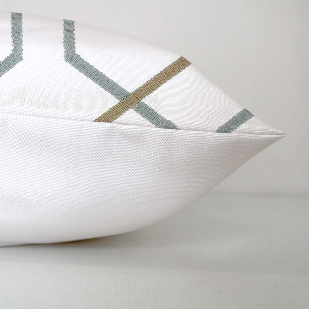 Zoe  - Set of 4 Pieces | Cotton Linen Fabric | Crewel Embroidered | Pillow/Cushion Cover Set | With or Without Insert