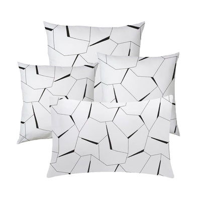 Nia  - Set of 4 Pieces | Cotton Linen Fabric | Crewel Embroidered | Pillow/Cushion Cover Set | With or Without Insert