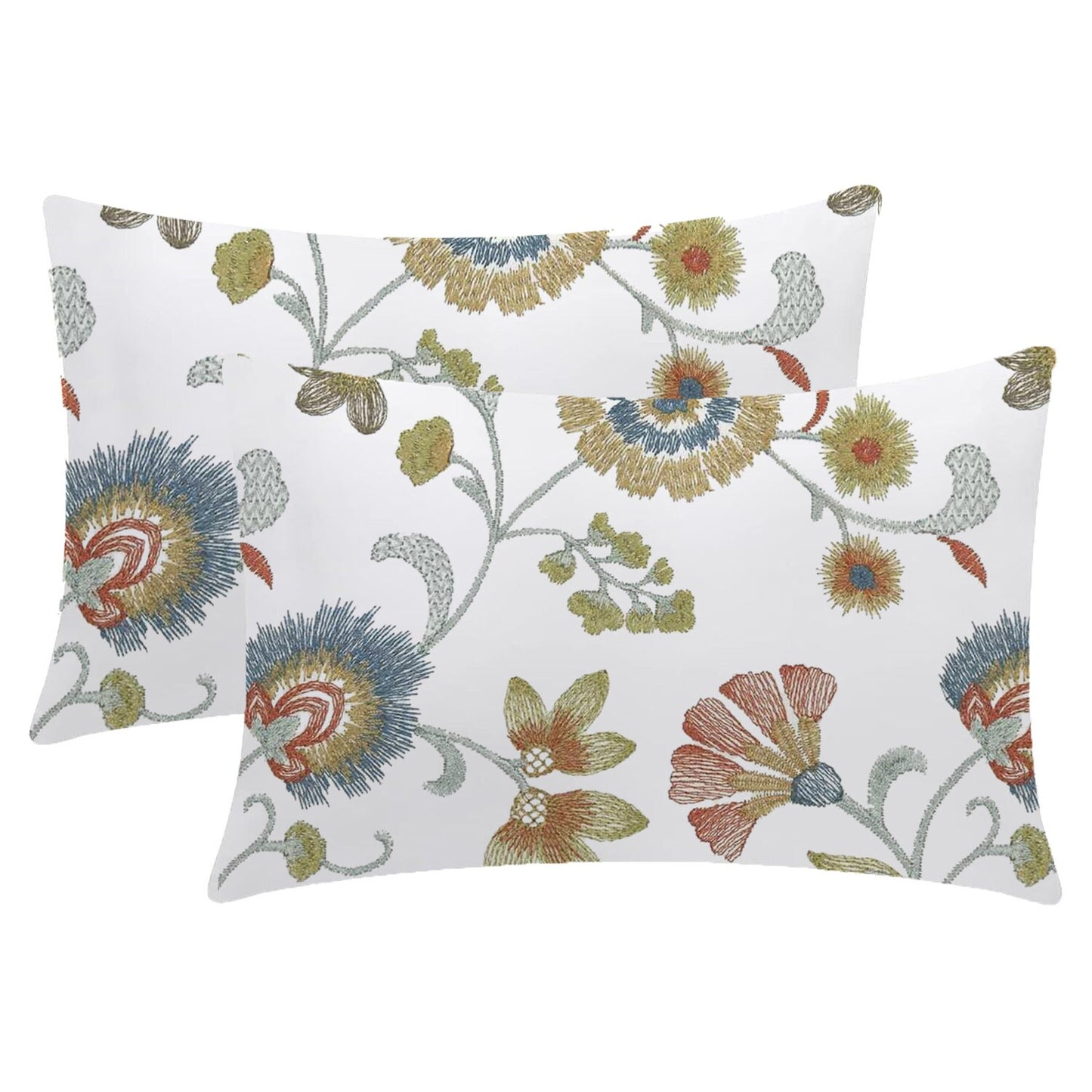 Calista  - Set of 4 Pieces | Cotton Linen Fabric | Crewel Embroidered | Pillow/Cushion Cover Set | With or Without Insert