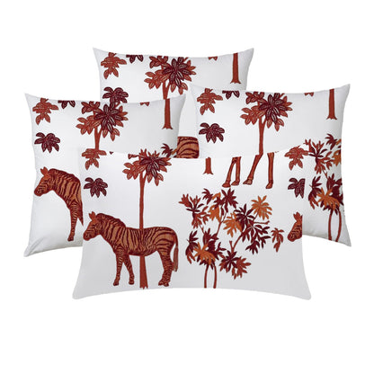 Natalia  - Set of 4 Pieces | Cotton Linen Fabric | Crewel Embroidered | Pillow/Cushion Cover Set | With or Without Insert